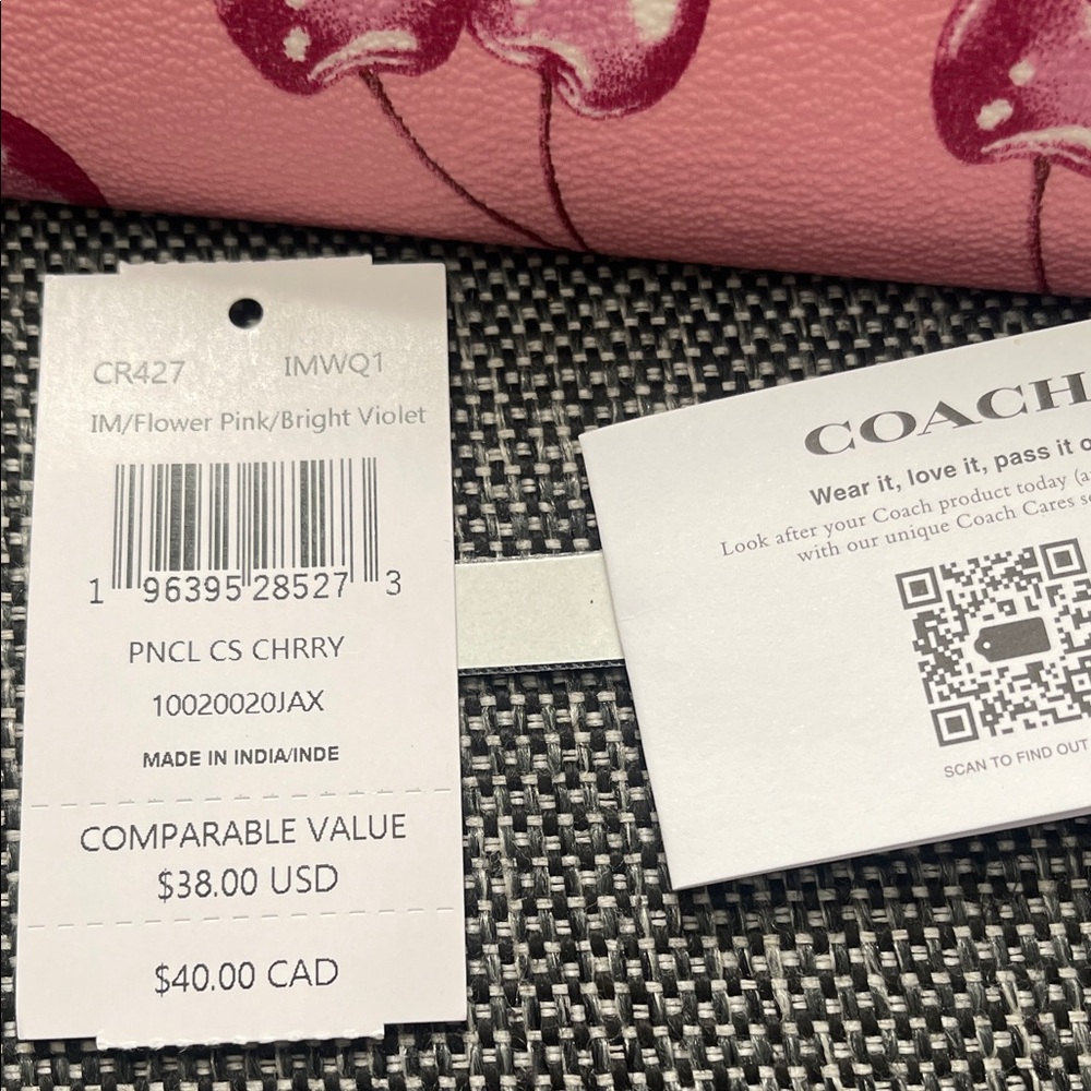 Coach Pink Cherry Cosmetic Case - Picture 6 of 7
